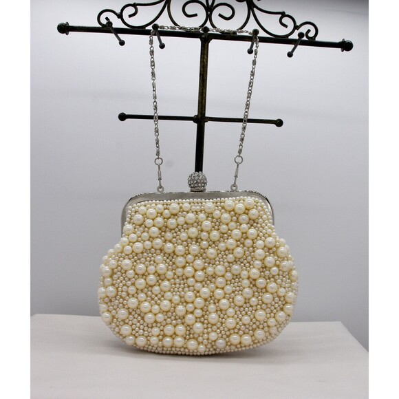 Beautiful Pearl Studded Gem Purse with Silk fabric lining - Picture 2 of 8